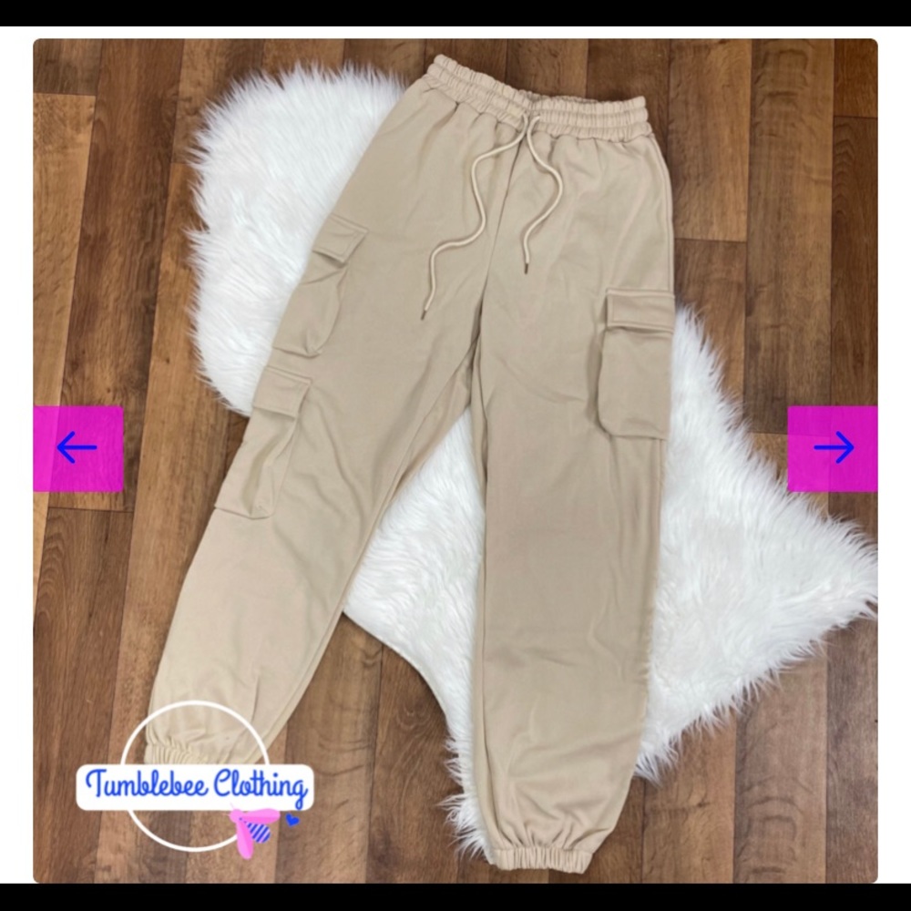 Nude cargo pants